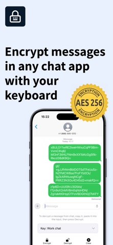 AirLock iOS keyboard encrypting a message with a user key