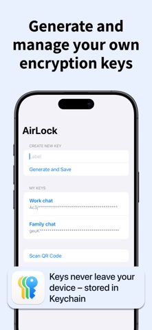 AirLock key management and QR sharing preview