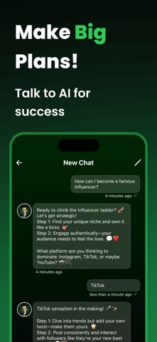 Dark AI coaching conversation screen
