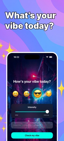 Vibes mood check-in with emoji and intensity controls